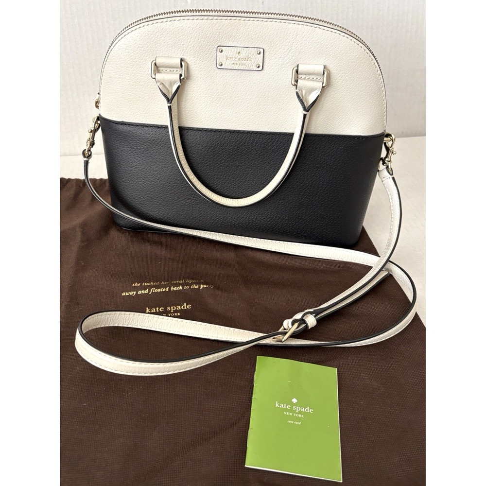 Kate Spade Grove Street Carli Satchel Crossbody Dust Bag Black Cement WKRU4192